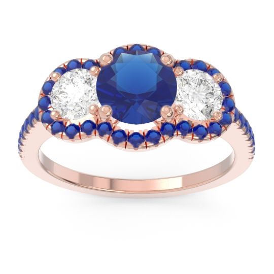 Halo Three Stone Attika Ring