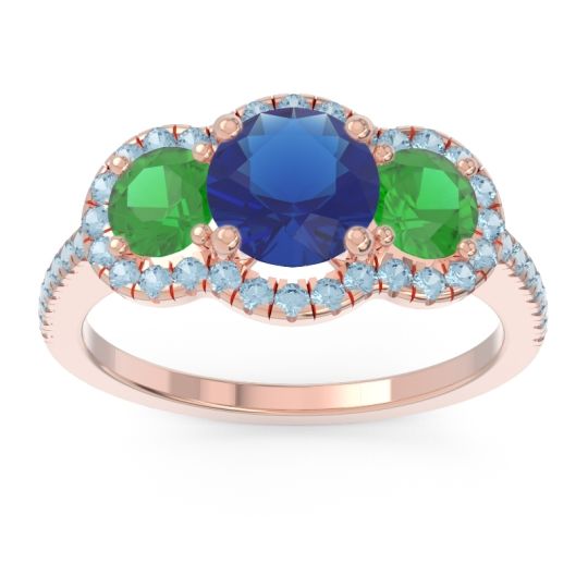 Halo Three Stone Attika Ring