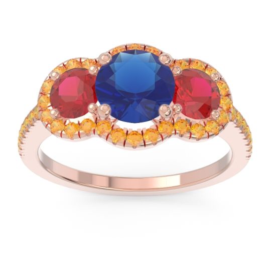 Halo Three Stone Attika Ring
