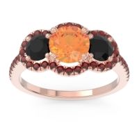 Halo Three Stone Attika Ring