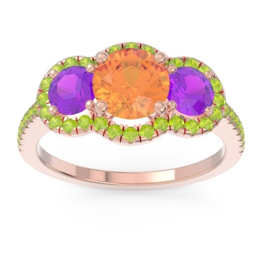 Halo Three Stone Attika Ring