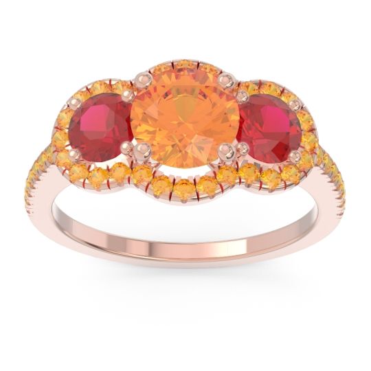 Halo Three Stone Attika Ring