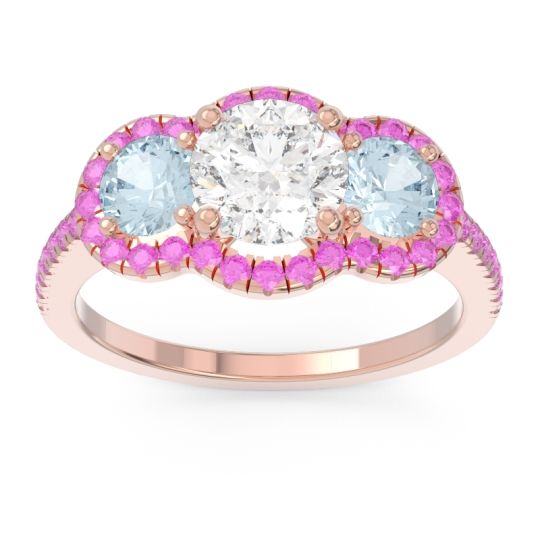 Halo Three Stone Attika Ring