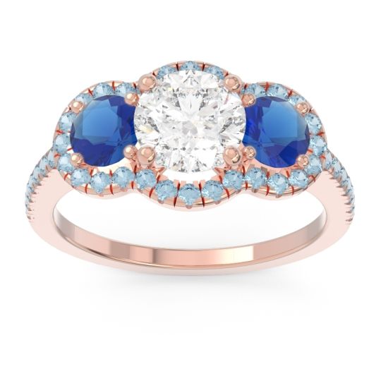 Halo Three Stone Attika Ring