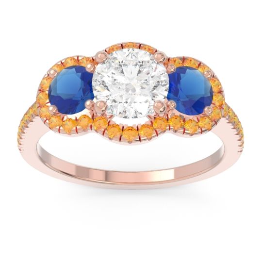 Halo Three Stone Attika Ring