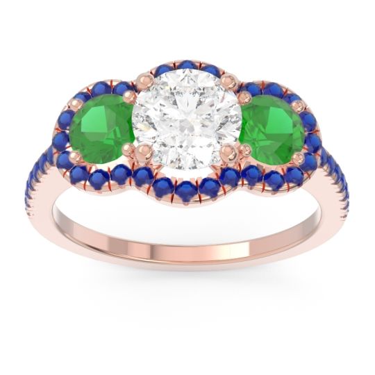 Halo Three Stone Attika Ring