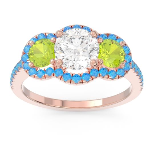 Halo Three Stone Attika Ring