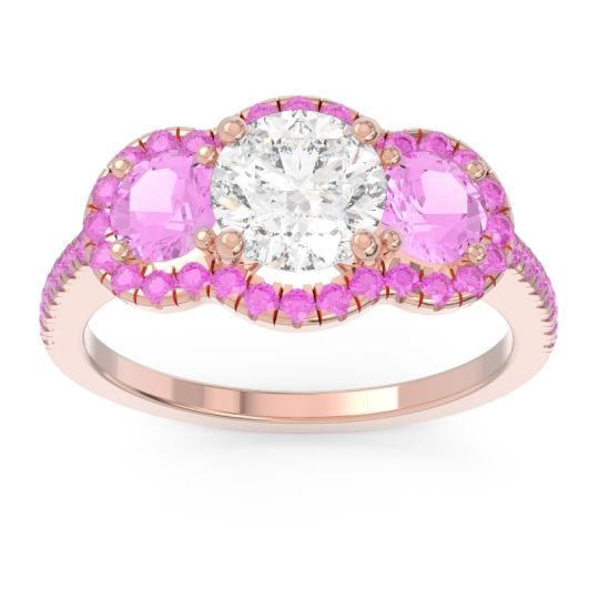 Halo Three Stone Attika Ring