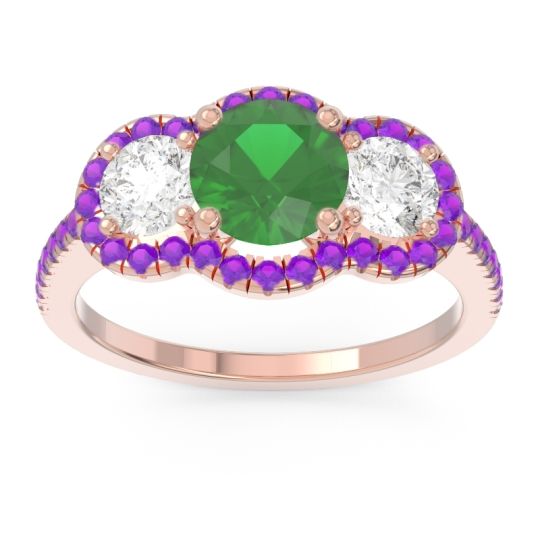 Halo Three Stone Attika Ring