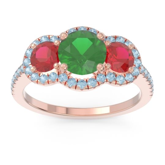 Halo Three Stone Attika Ring