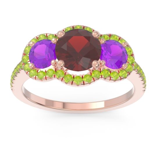 Halo Three Stone Attika Ring