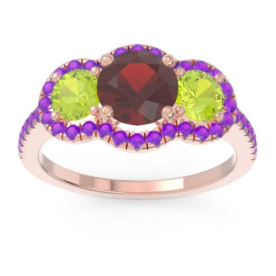 Halo Three Stone Attika Ring