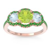 Halo Three Stone Attika Ring