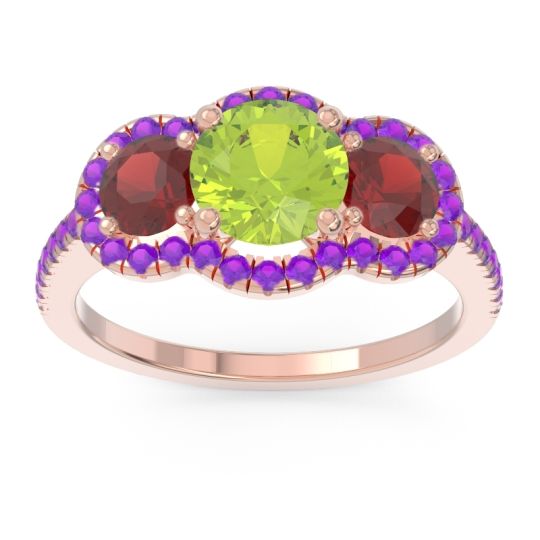 Halo Three Stone Attika Ring