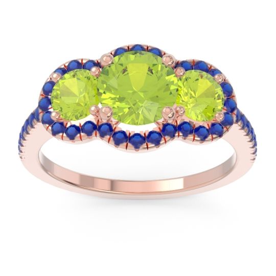 Halo Three Stone Attika Ring