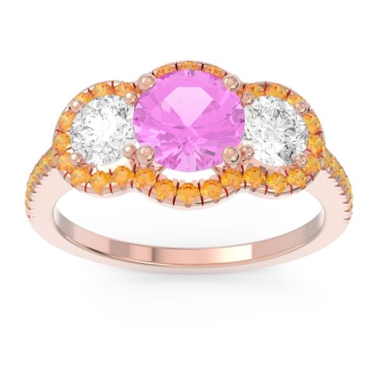 Halo Three Stone Attika Ring