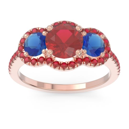Halo Three Stone Attika Ring