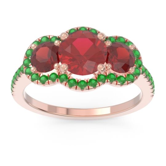 Halo Three Stone Attika Ring