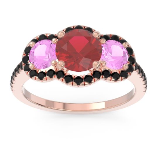 Halo Three Stone Attika Ring