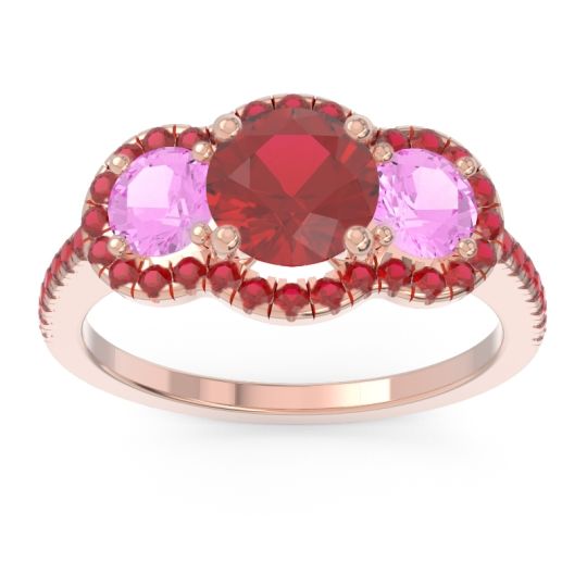 Halo Three Stone Attika Ring