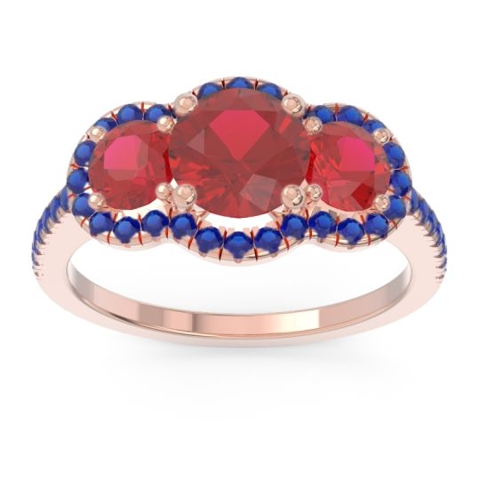 Halo Three Stone Attika Ring