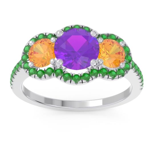 Halo Three Stone Attika Ring