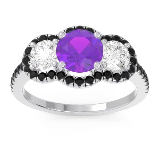 Halo Three Stone Attika Ring