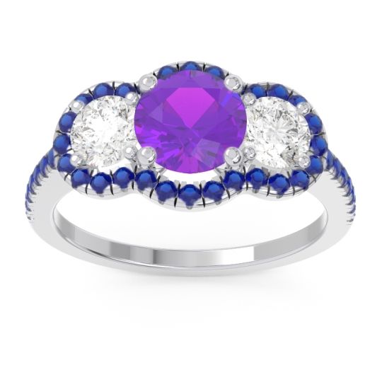 Halo Three Stone Attika Ring