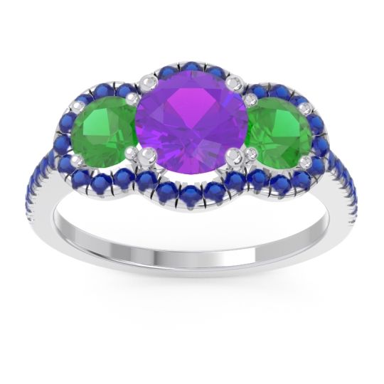 Halo Three Stone Attika Ring