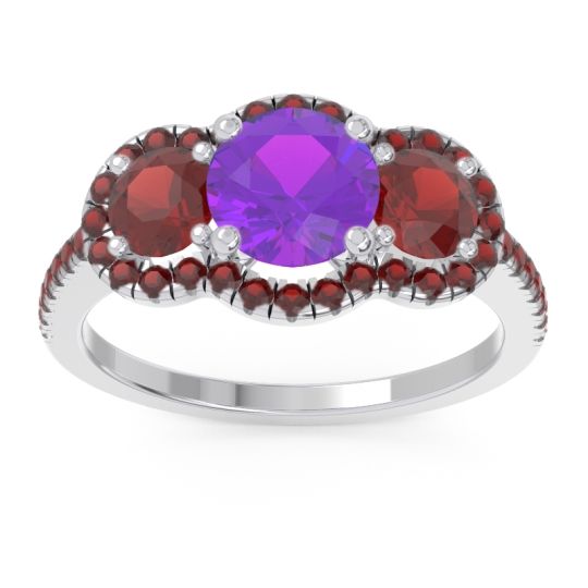 Halo Three Stone Attika Ring
