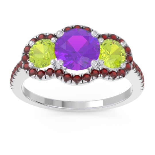Halo Three Stone Attika Ring