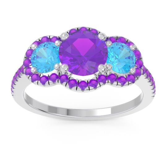 Halo Three Stone Attika Ring