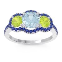 Halo Three Stone Attika Ring