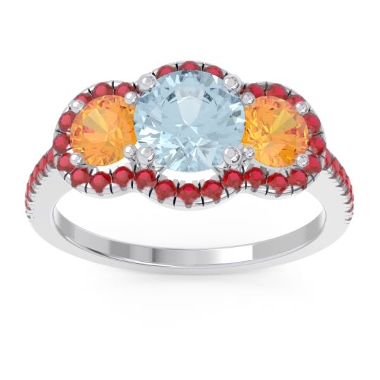 Halo Three Stone Attika Ring