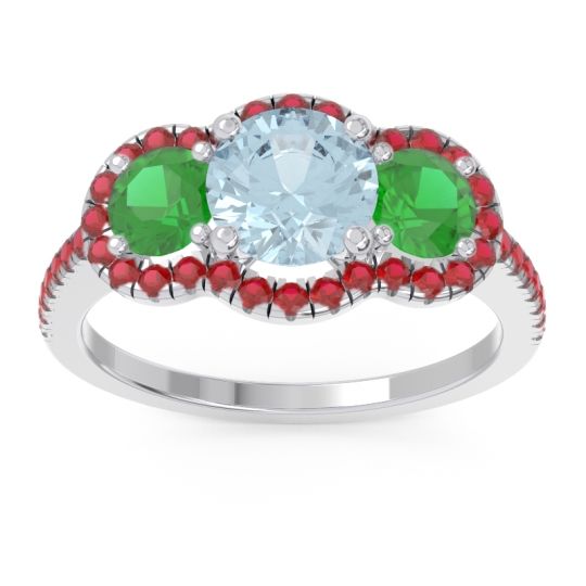 Halo Three Stone Attika Ring