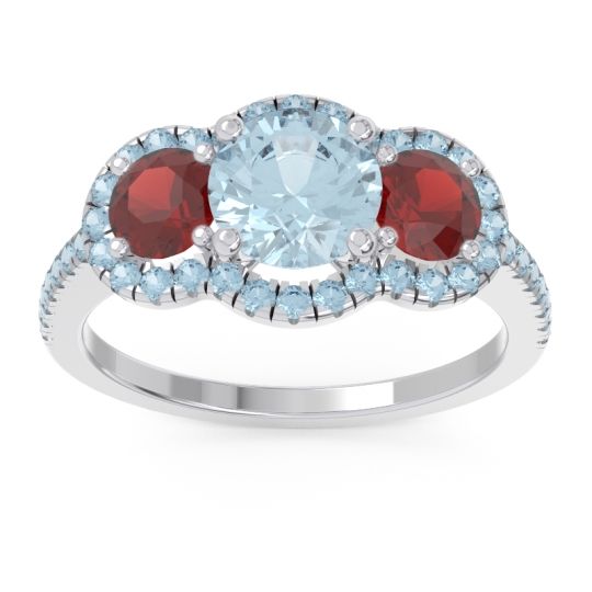 Halo Three Stone Attika Ring