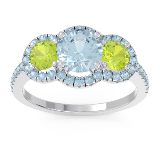 Halo Three Stone Attika Ring