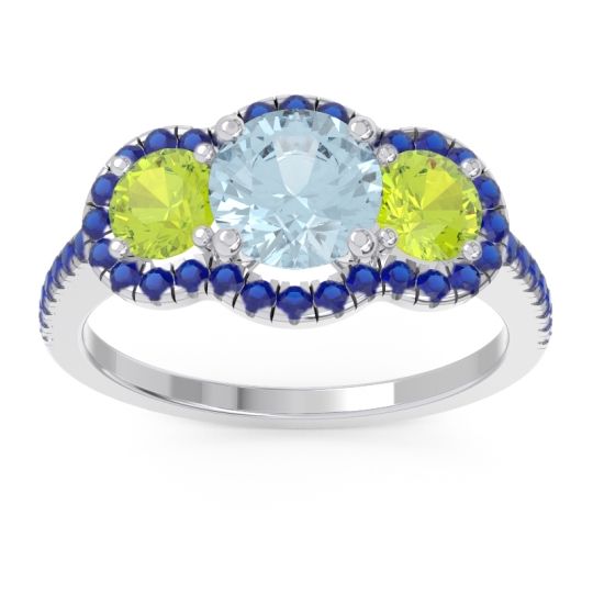 Halo Three Stone Attika Ring