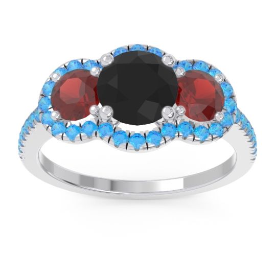 Halo Three Stone Attika Ring