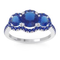 Halo Three Stone Attika Ring