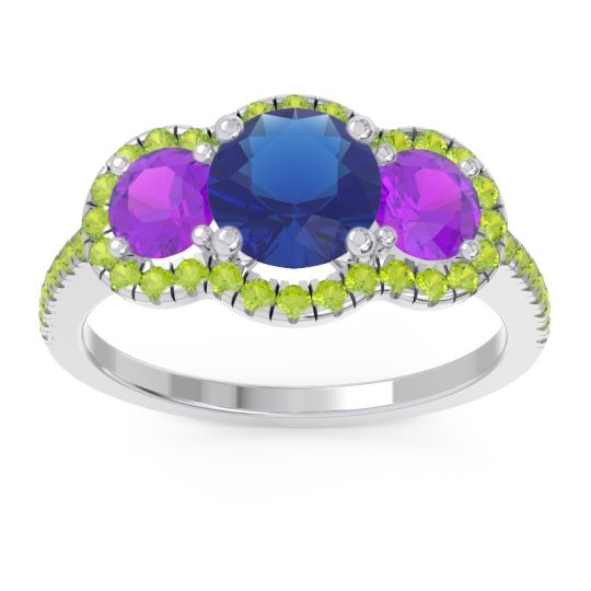 Halo Three Stone Attika Ring