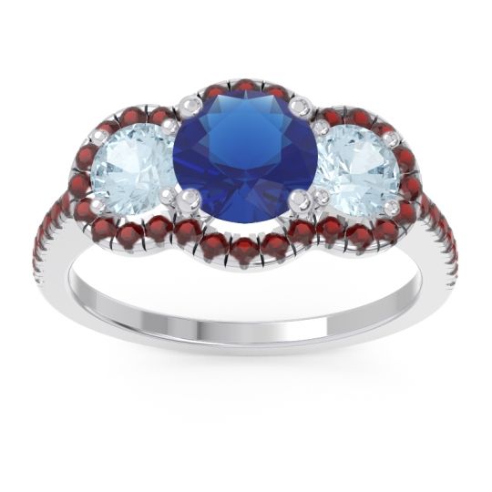 Halo Three Stone Attika Ring