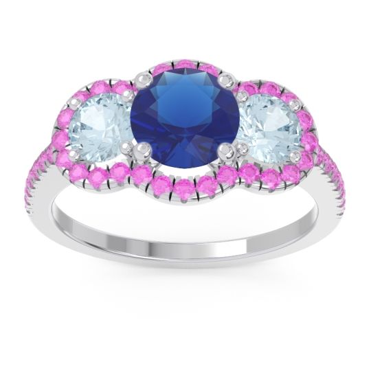 Halo Three Stone Attika Ring