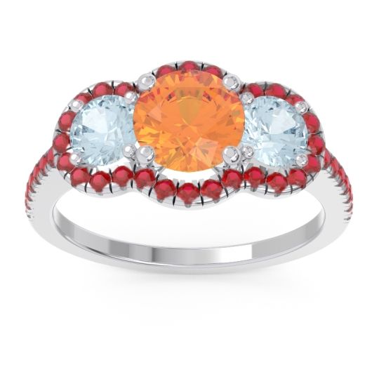 Halo Three Stone Attika Ring