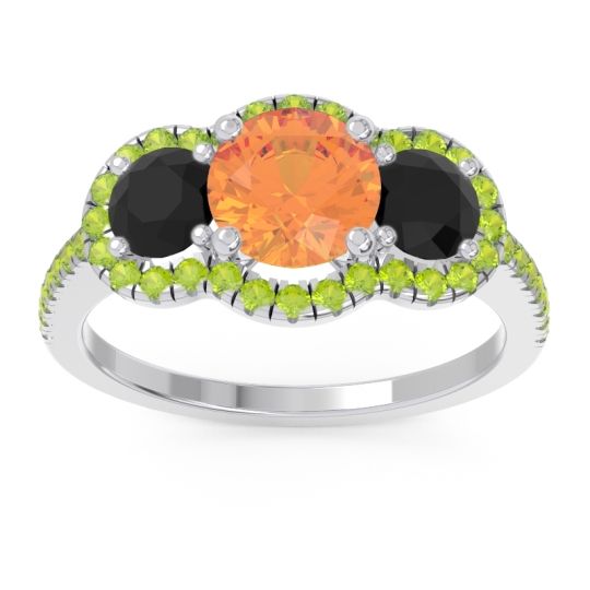 Halo Three Stone Attika Ring