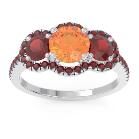 Halo Three Stone Attika Ring