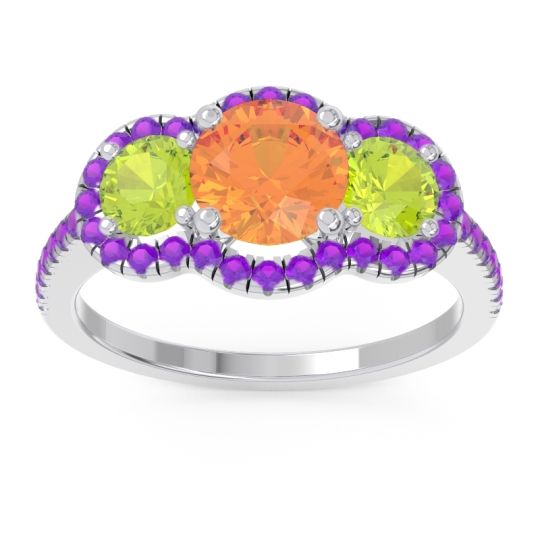 Halo Three Stone Attika Ring