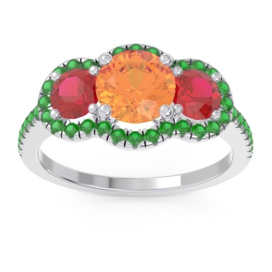 Halo Three Stone Attika Ring