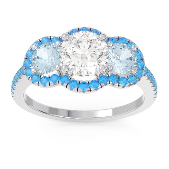 Halo Three Stone Attika Ring