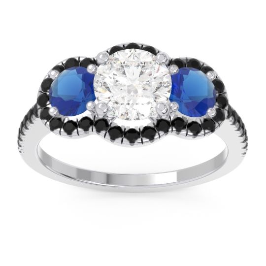 Halo Three Stone Attika Ring